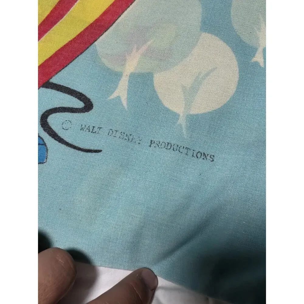 Disney 70s Mickey Mouse Frontierland Blue Pillowcase Knight Princess Vtg Cham